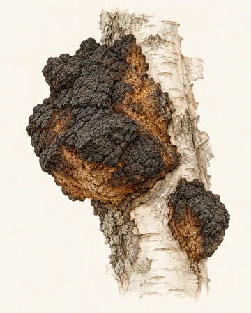 Botanical illustration of Chaga