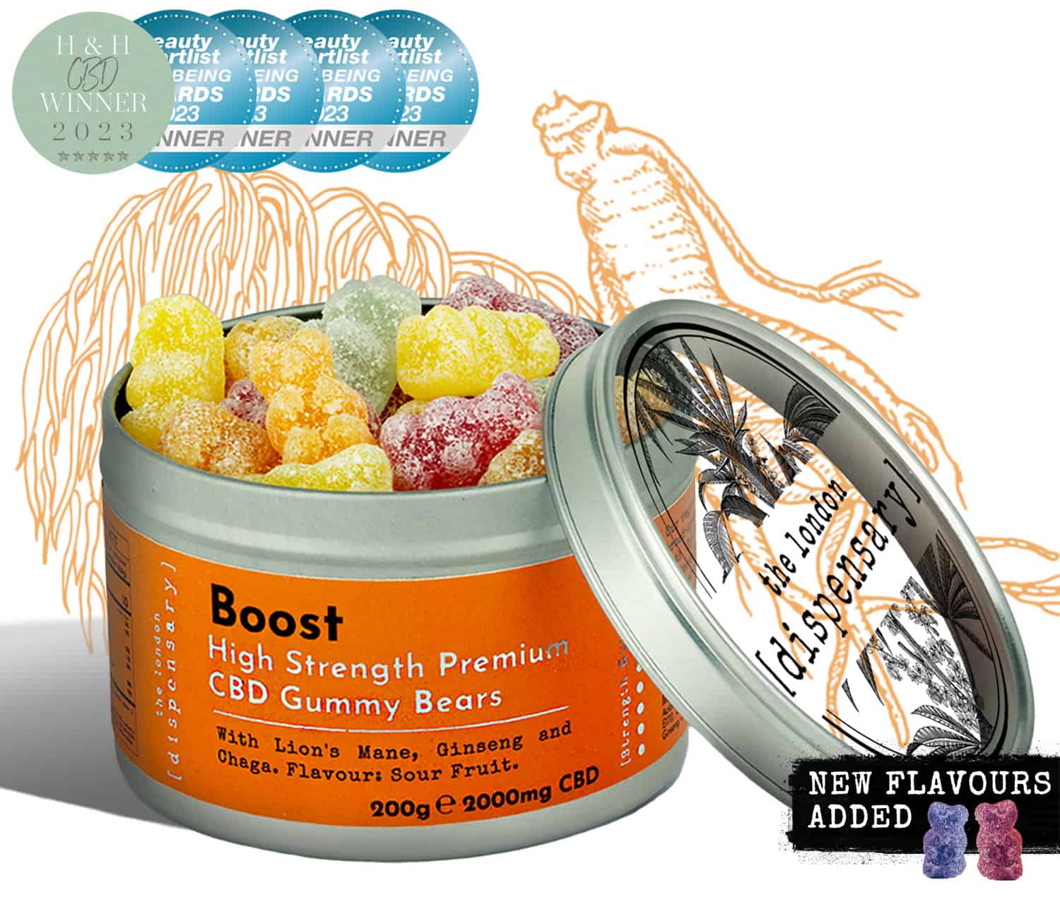 Lions Mane Gummies Uk With Cbd Ginseng And Chaga. Boost Gummies.