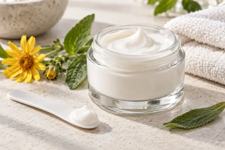 CBD cream texture and a small application amount